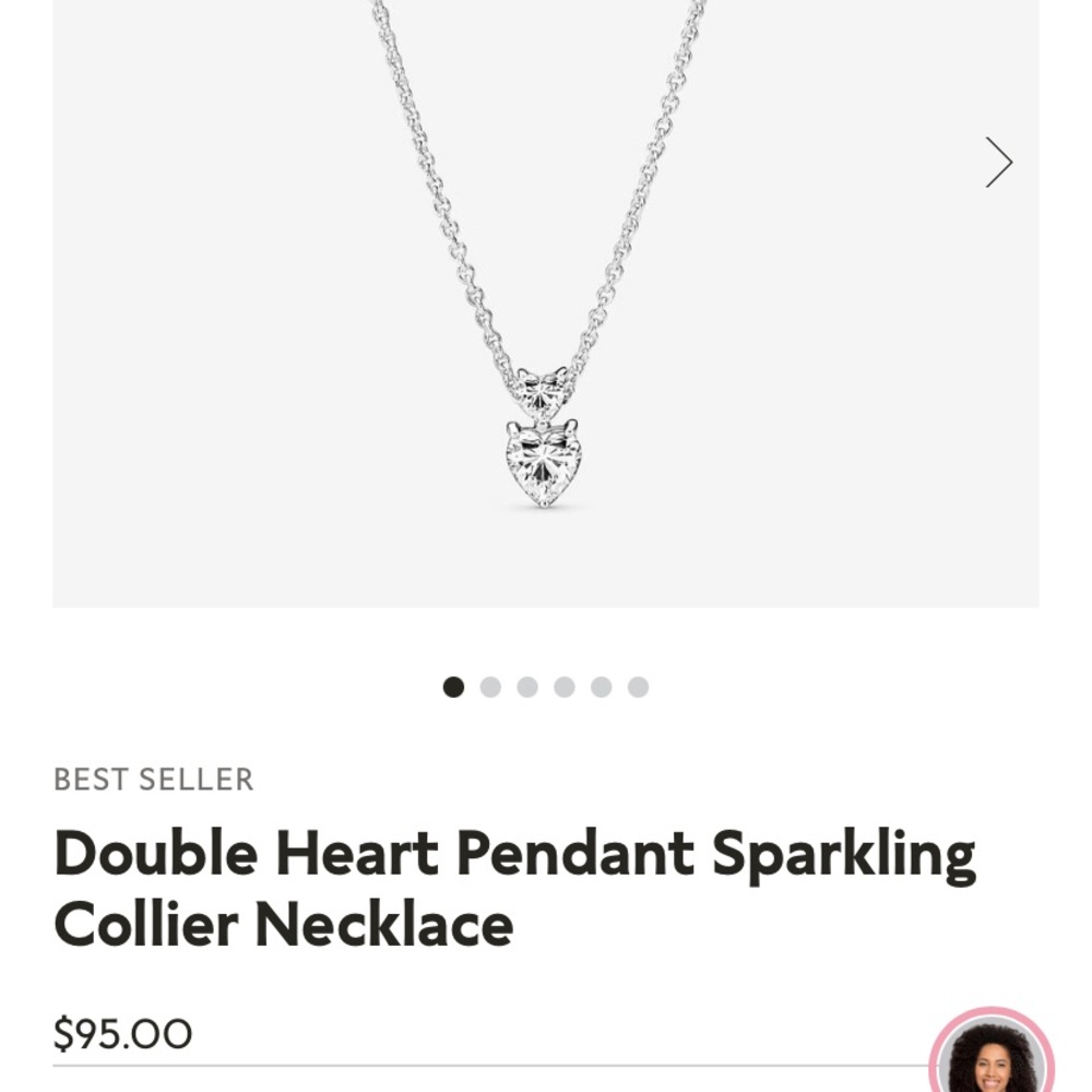Pandora authentic sparkling heart necklace